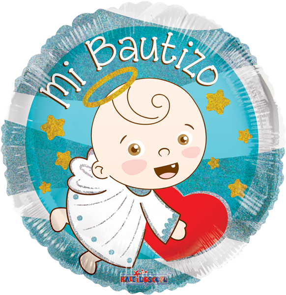 Globo Angel Monito Azul - Baptism (600x600), Png Download