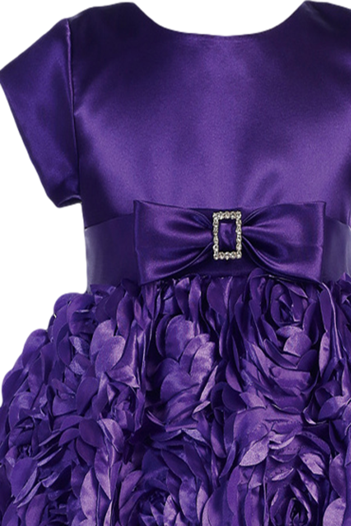 Purple Floral Ribbon Girls Holiday Dress W - Dress (683x1024), Png Download