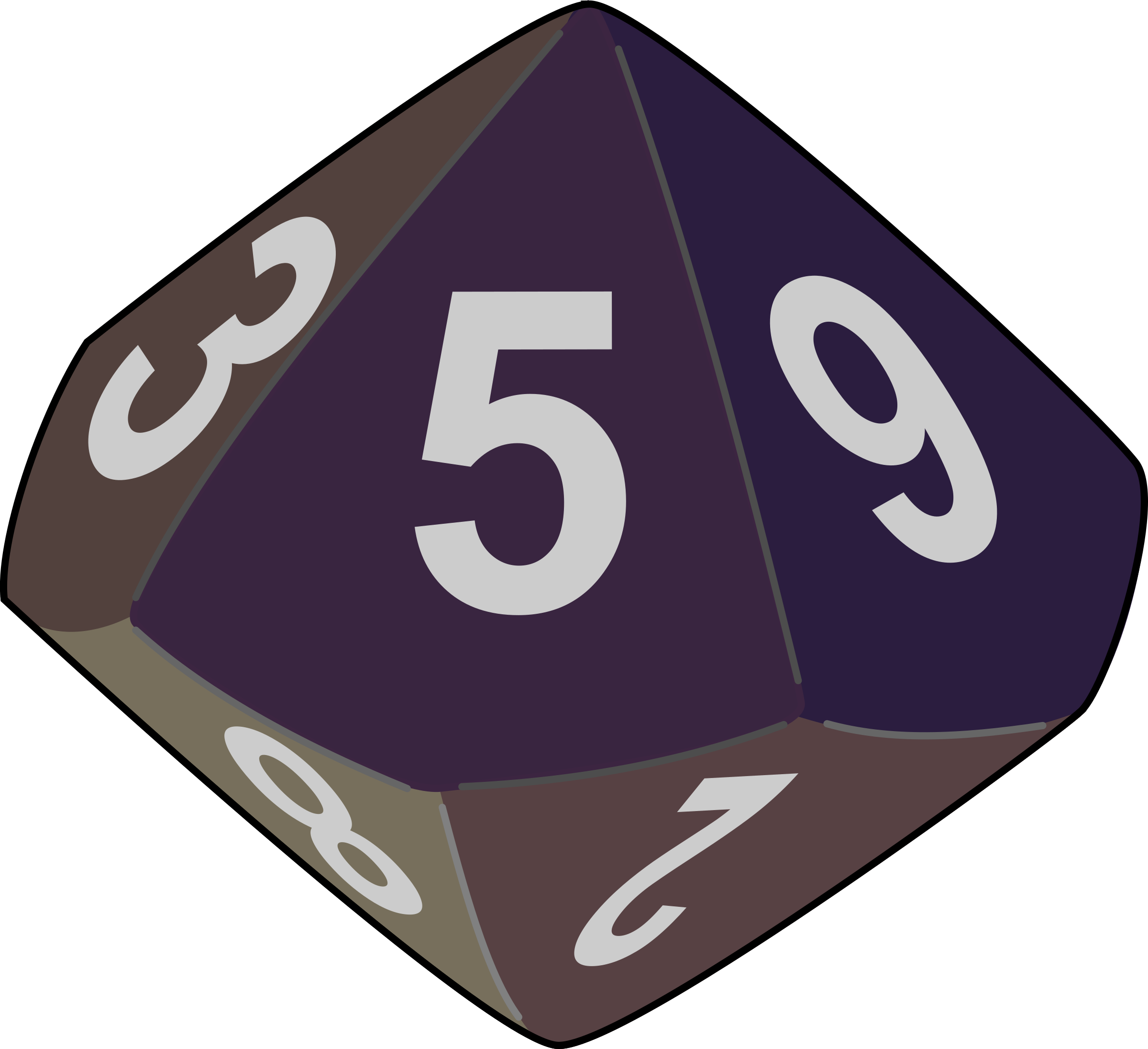 Clipart - 10 Sided Dice Png (2400x2191), Png Download