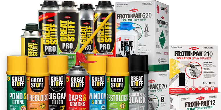 " " - Dow Chemical Froth-pak 200 Spray Foam Sealant System (850x390), Png Download