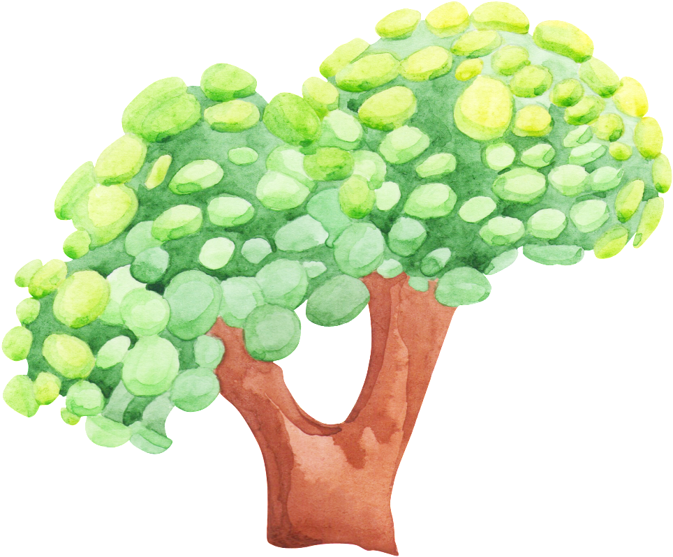 Hand Painted A Big Tree Png Transparent - Illustration (1024x898), Png Download