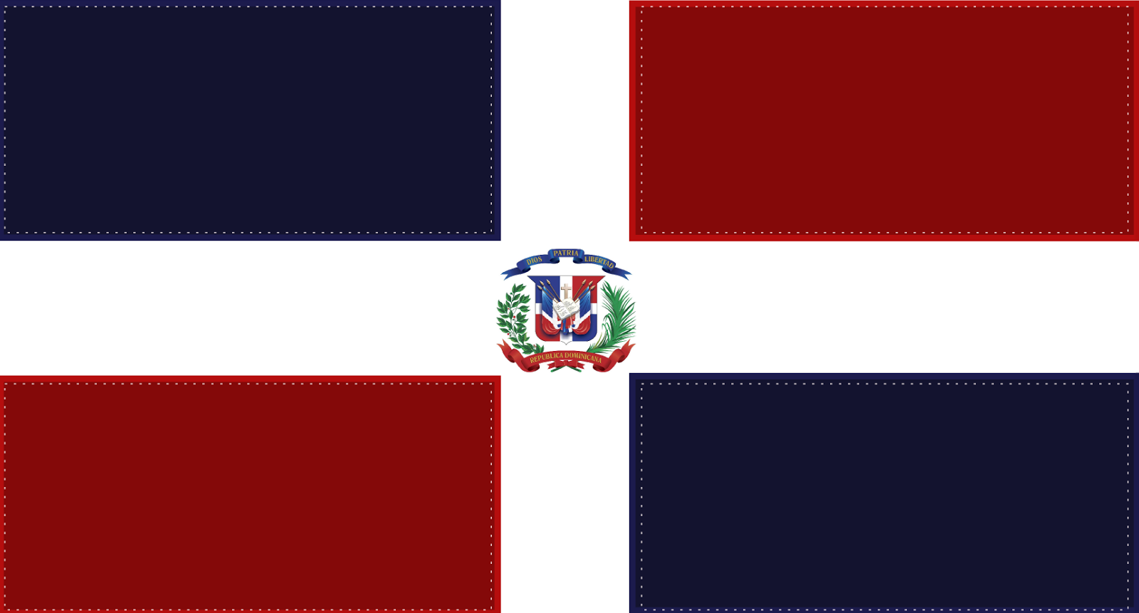 Bandera Dominicana - Dominican Republic (1600x861), Png Download