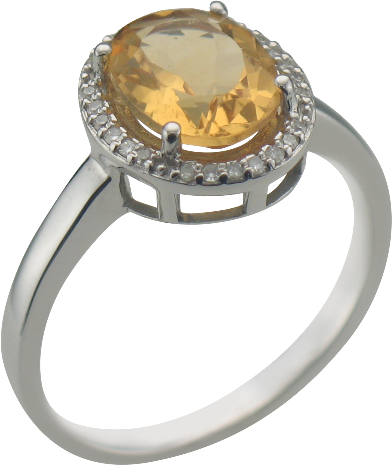 60 Carat Citrine Diamond Halo Ring (2500x1875), Png Download