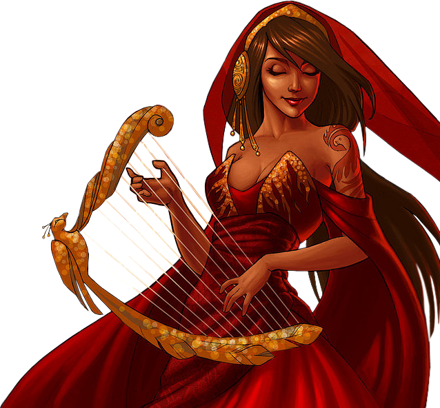 Mtfp 467 Harp Player - Illustration (638x592), Png Download