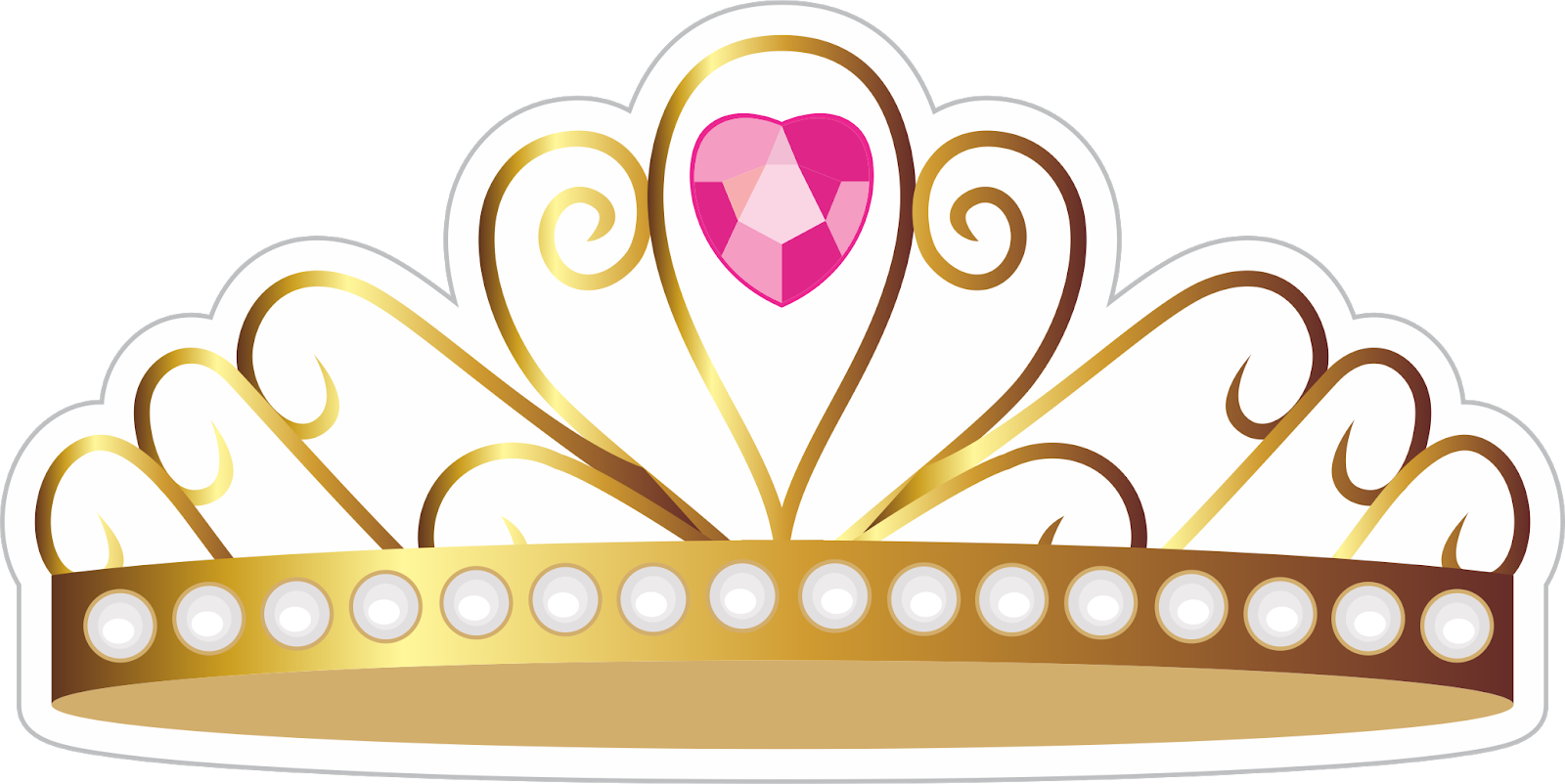 Download Transparent Coroa De Princesa Com Pedra Rosa - Topo De Bolo