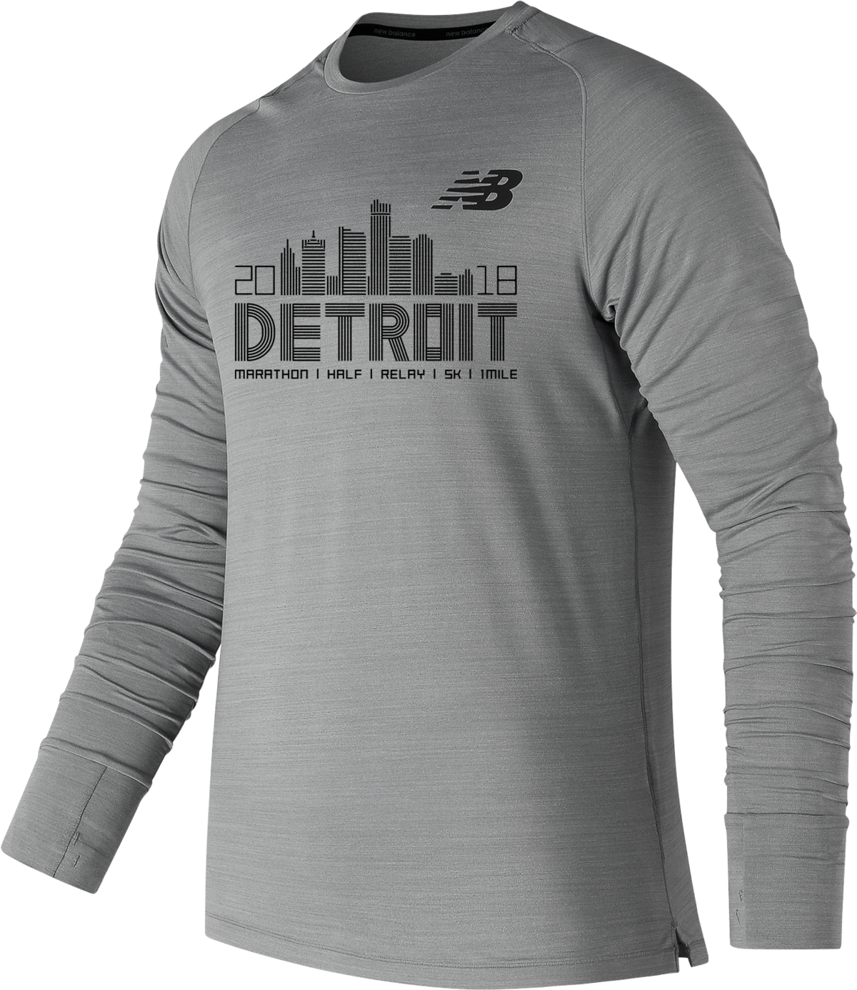 Detroit 2018 Skyline Seasonless Long Sleeve Ag - New Balance (1200x1386), Png Download
