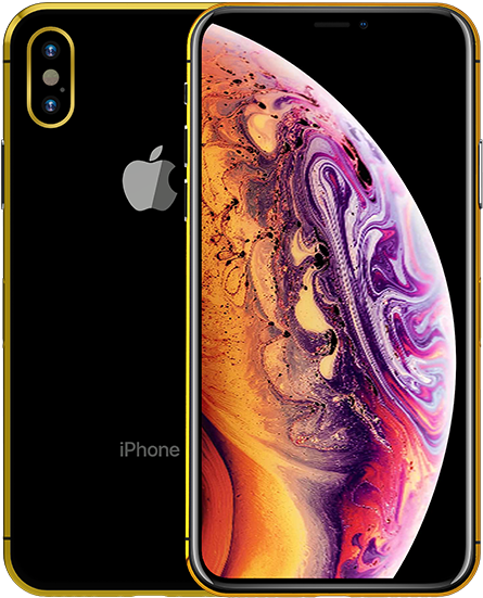 24k Gold Plated Apple Iphone Xs, Space Gray, 256gb - Iphone Xs Max Price In Ksa (600x550), Png Download