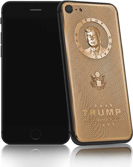 Gold-plated Donald Trump Iphone 7 Goes On Sale For - Iphone Trump (521x600), Png Download