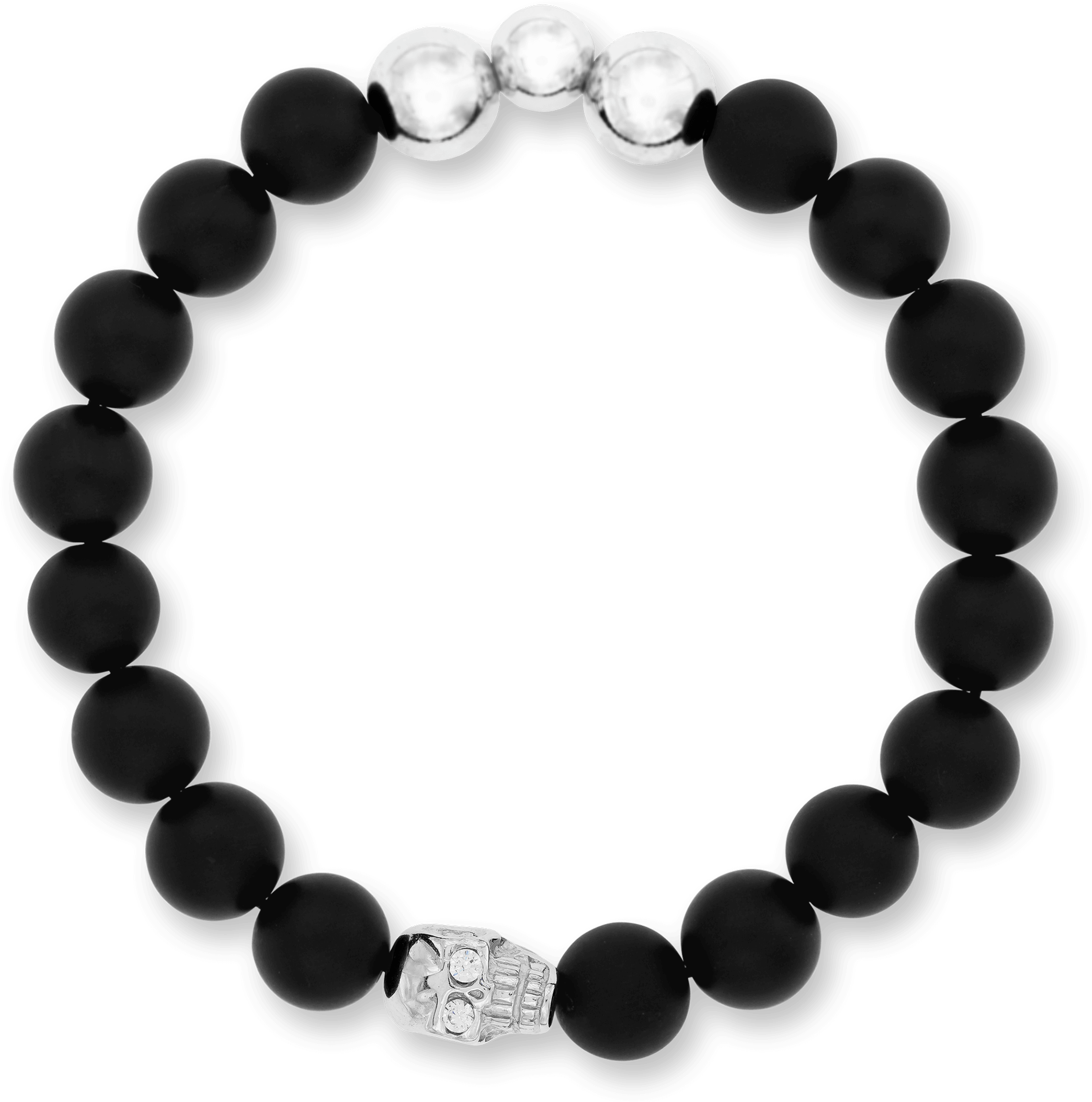 Vega White Gold Plated Sterling Silver & Black Agate (2000x2000), Png Download