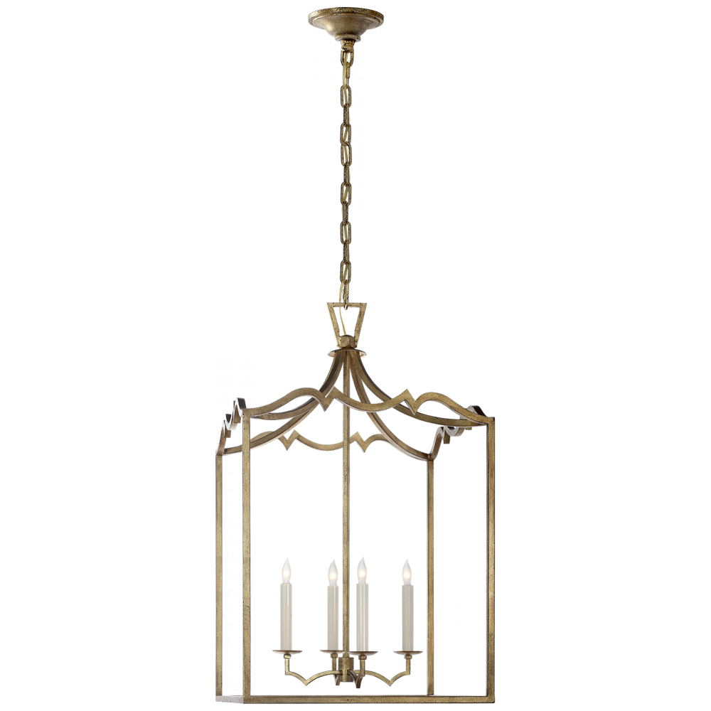 Darlana Medium Fancy Lantern In Gilded Iron - Darlana Fancy Lantern (1000x1000), Png Download