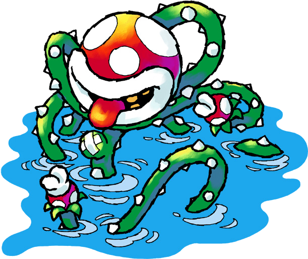 Naval Piranha Artwork - Piranha Plant Yoshi's Island (640x593), Png Download