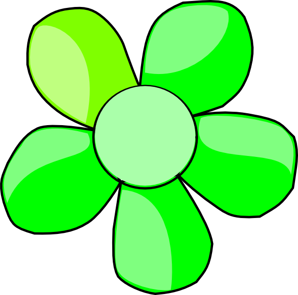 Green Daisy Flower Clip Art (600x594), Png Download