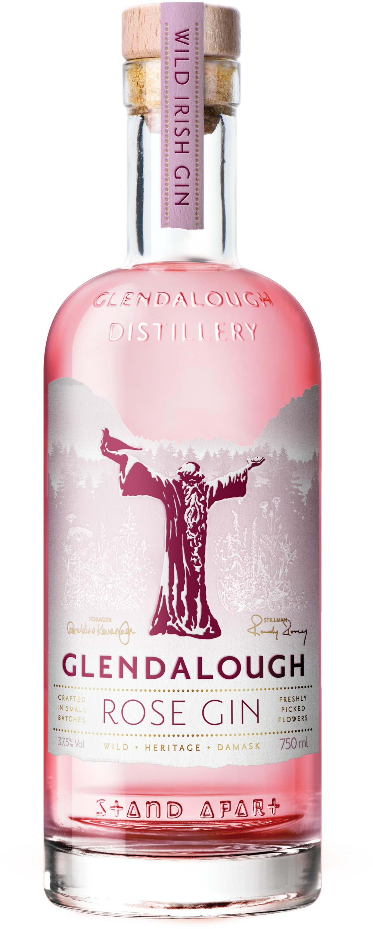 Rose Gin Nobg - Glendalough Wild Botanical Gin (2826x4209), Png Download
