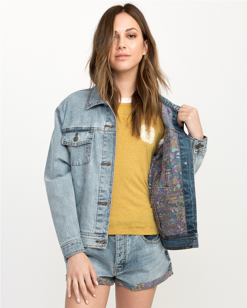 Surfgirl Beach Boutique Rvca Joe Grillo Denim Washed - Rvca Grillo Denim Jacket (998x998), Png Download