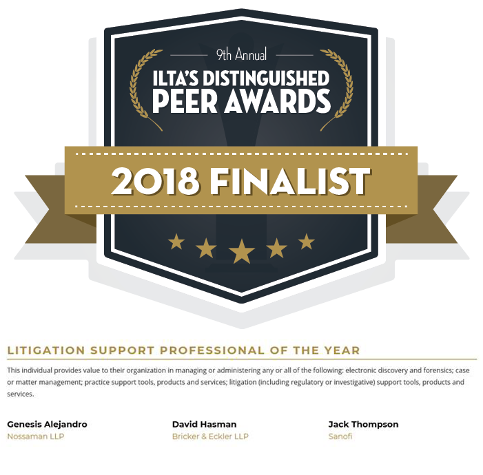 Honored To Be A 2018 Ilta Litigation Support Professional - Graphic Design (700x700), Png Download