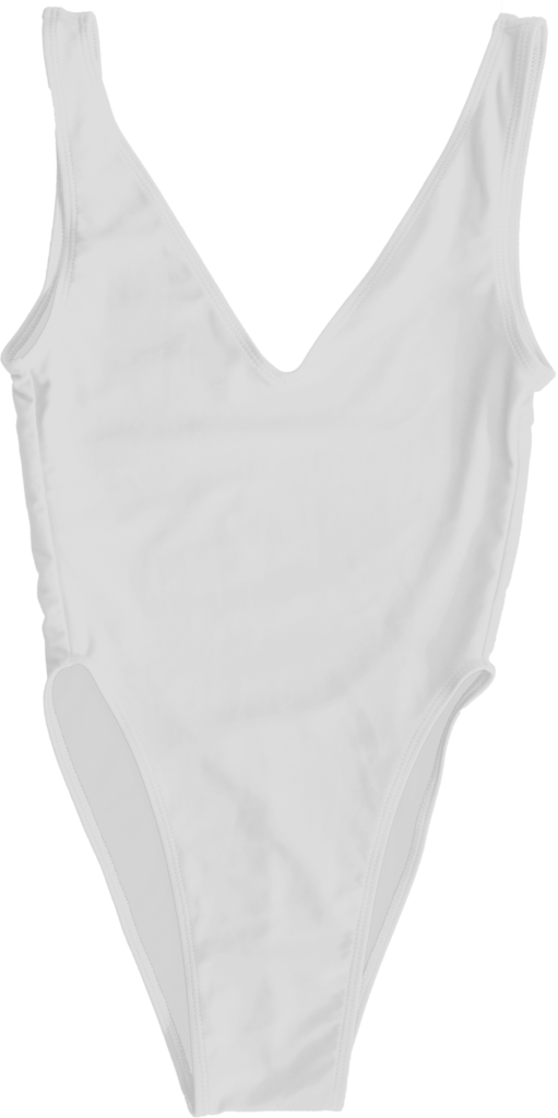 Low V Neck One-piece With High French Cut Bottom - Kovey - The Surfari Style 1 (511x1024), Png Download