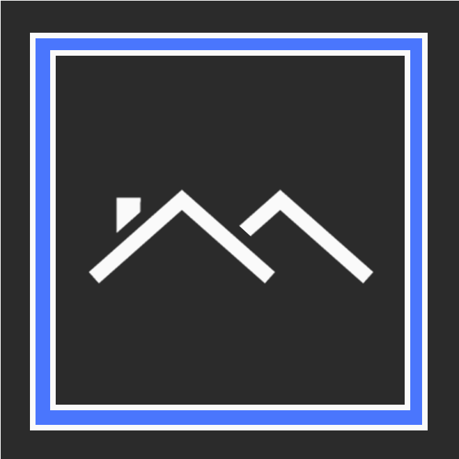 Roofing Icon Blue Black White - White (750x750), Png Download