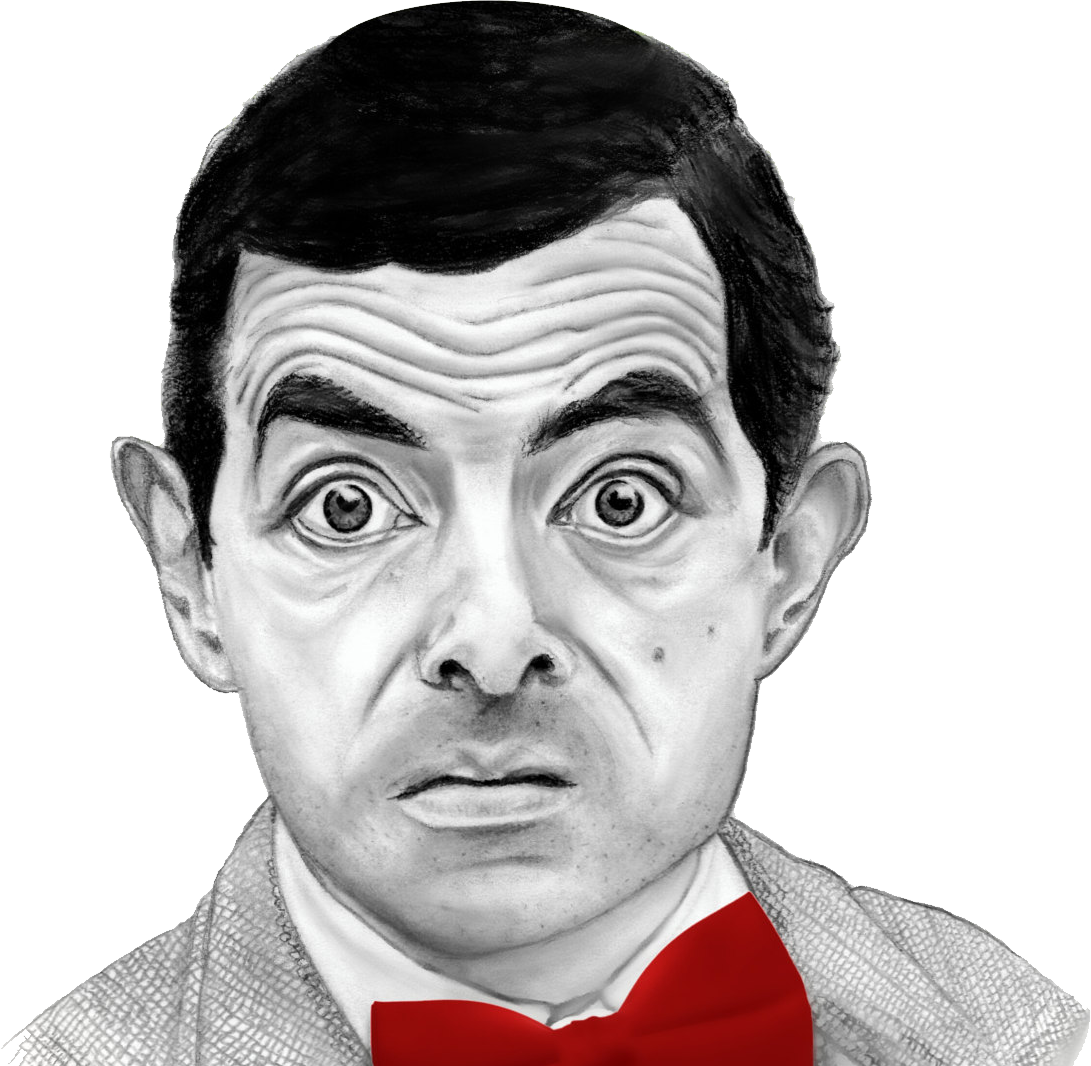 Download - Mr Bean Portrait Drawing (1091x1066), Png Download