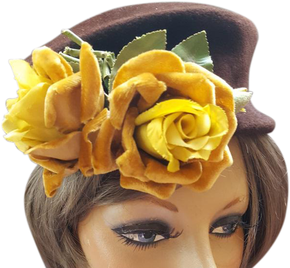This 1950s Cocoa Brown, Felt Fur Hat Has A Wonderful - Headpiece (597x597), Png Download