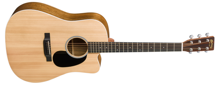 Martin Dcrsg Cutaway Electric Dreadnought Acoustic - Martin Dcx1ae Macassar Acoustic-electric Guitar Natural (1000x800), Png Download