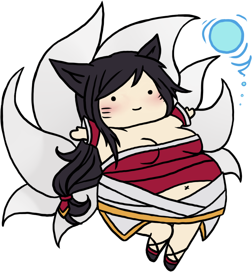 Fed Ahri - Colored - - Chubby Ahri (1000x1022), Png Download