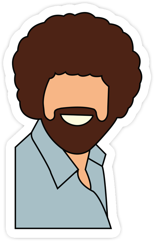 Bob Ross Sticker - Sticker (886x886), Png Download