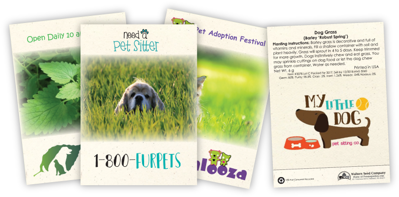 Pet Grass & Catnip Seed Packets - Dog Grass Seed Packet Quantity(100) (789x398), Png Download