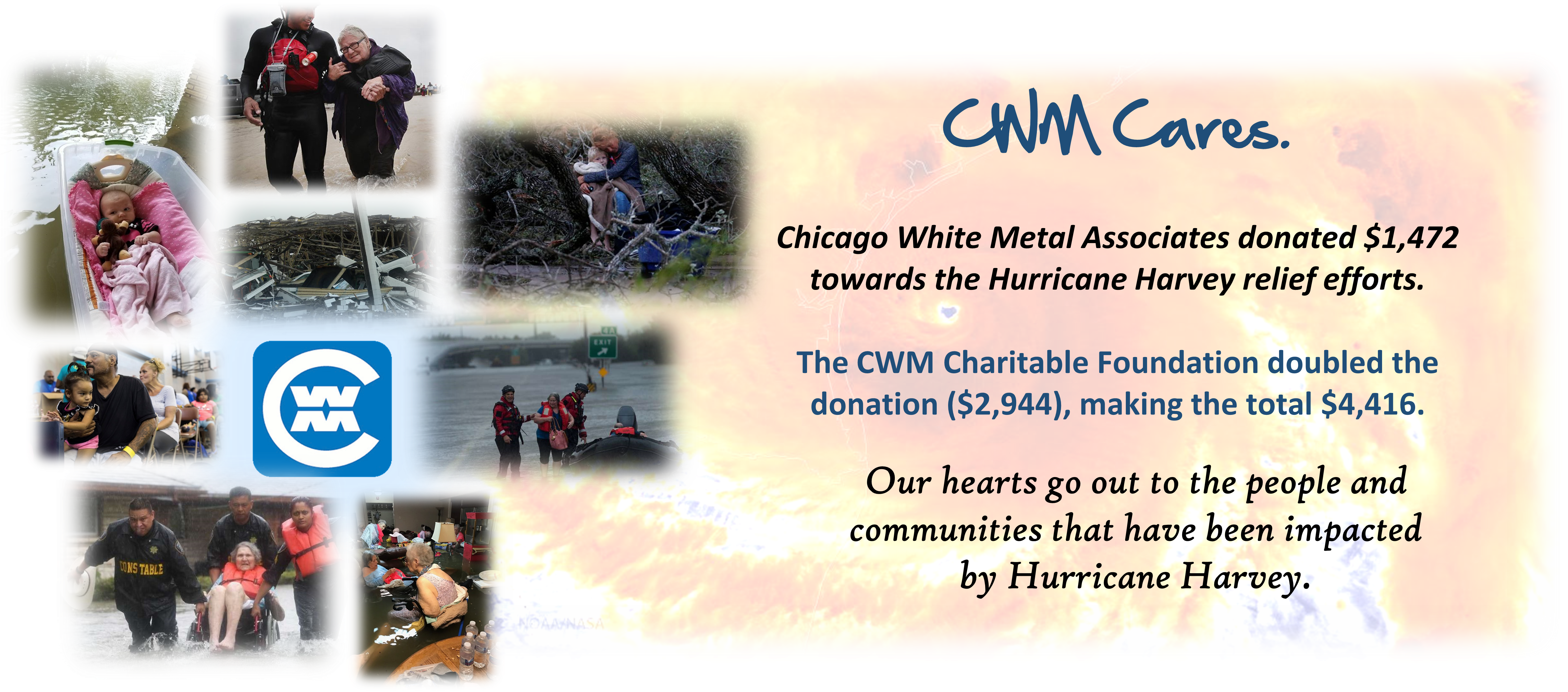 Chicago White Metal Pulls Together For Hurricane Harvey - Agaram Foundation (4791x2115), Png Download