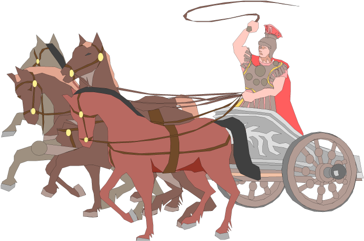 Horses With Man And Chariot Image From Www - Roman Chariot Png (750x502), Png Download