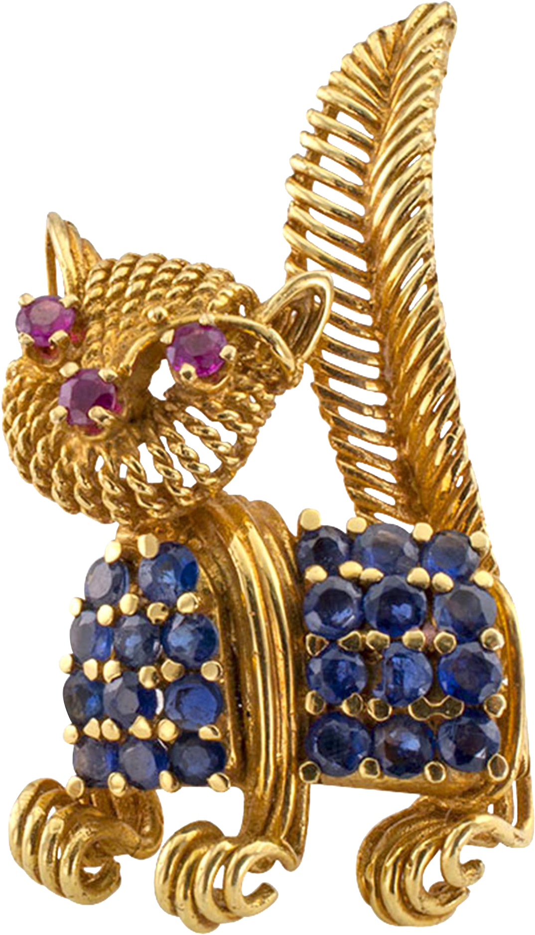 Estate Ruby And Sapphire Cat Brooch @shoprubylux - Jewellery (1876x1876), Png Download
