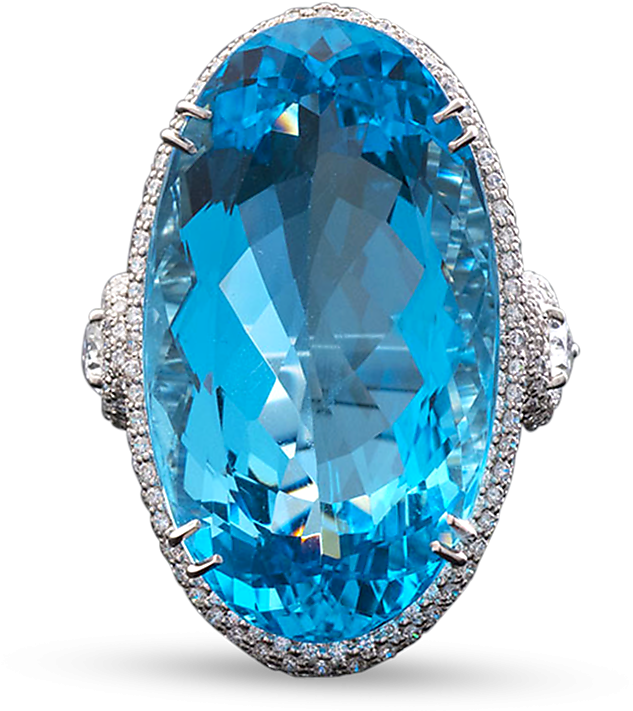Aquamarine And Diamond Ring, - Diamond (800x800), Png Download