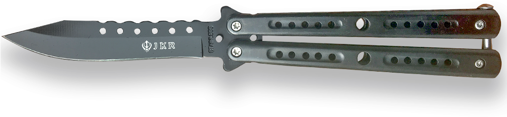 Zamak Handle, 10,5 Cm Stainless Steel Blade Length, - Navaja Mariposa Joker (1024x768), Png Download