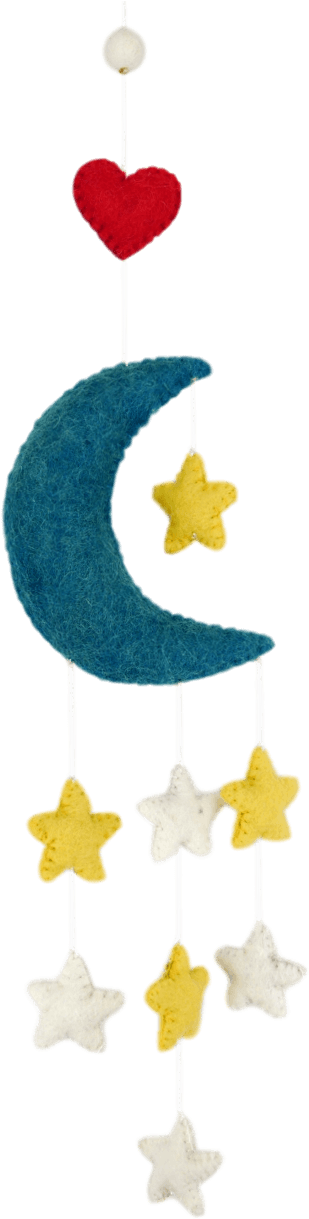 Home / Kids / Moon & Stars Mobile - Moon (1000x1250), Png Download