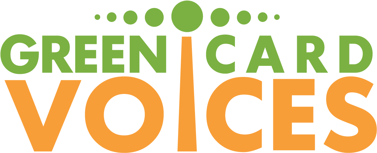 Green Card Voices Logo (1224x508), Png Download