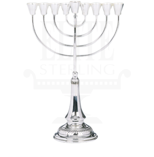Close Filigree Silver Menorah - Champagne Stemware (585x780), Png Download