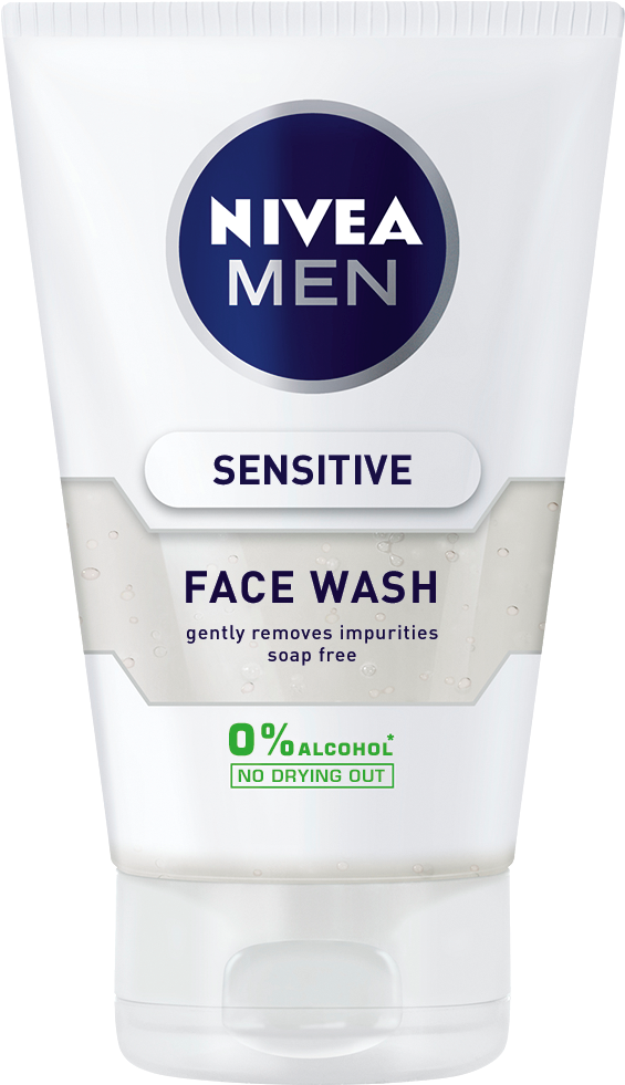 Nivea For Men Sensitive Face Wash 100ml (1010x1180), Png Download