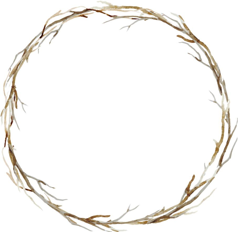Branches Twigs Sticks Frame Border Wreath Background - Watercolor Art Border Line Png (1024x1024), Png Download