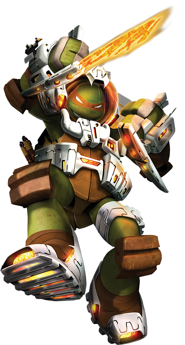 Dimension X Michelangelo Render - Tmnt 2012 Mikey Space (734x1203), Png Download