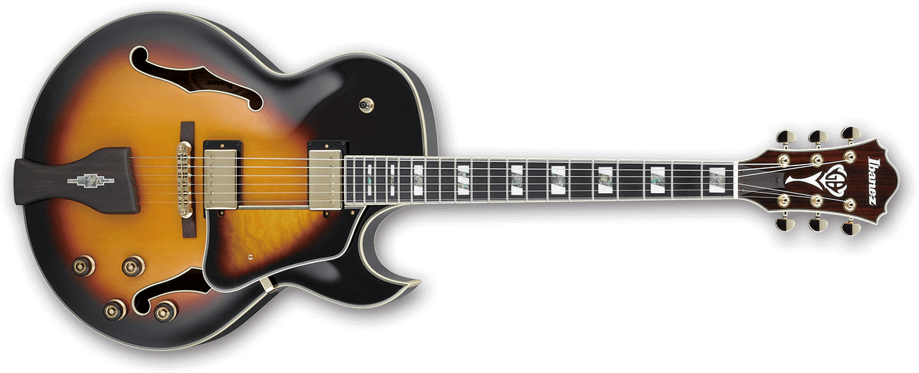 Ibanez George Benson Hollow Body Guitar In Vintage - Ibanez Lgb30-vys George Benson Signature (vintage Yellow (1340x566), Png Download