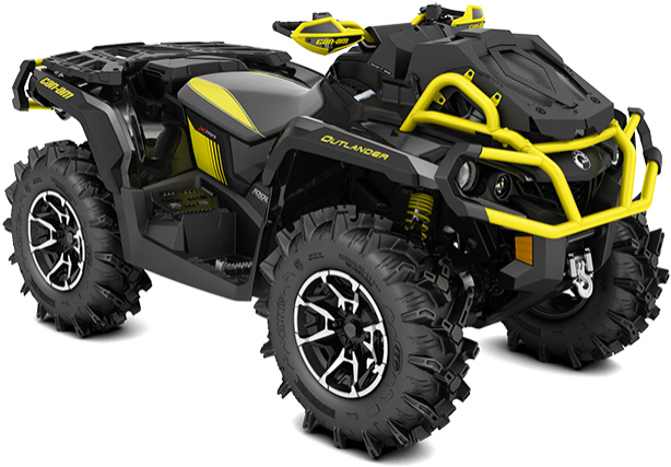 2018 Can-am Outlander X Mr 1000r Carbon Black / Sunburst - 2018 Can Am Xmr 1000 (661x479), Png Download
