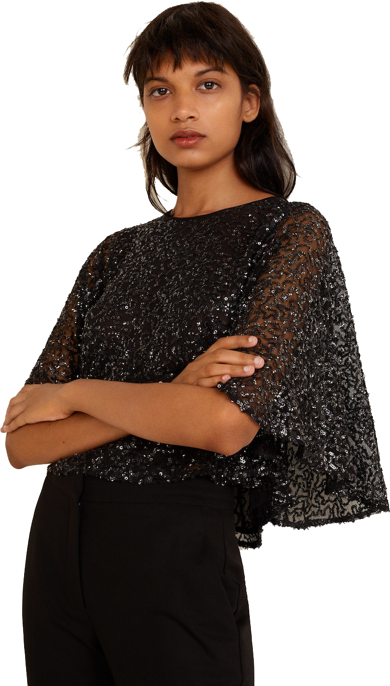 Sequin Shirt - Mango (776x1366), Png Download