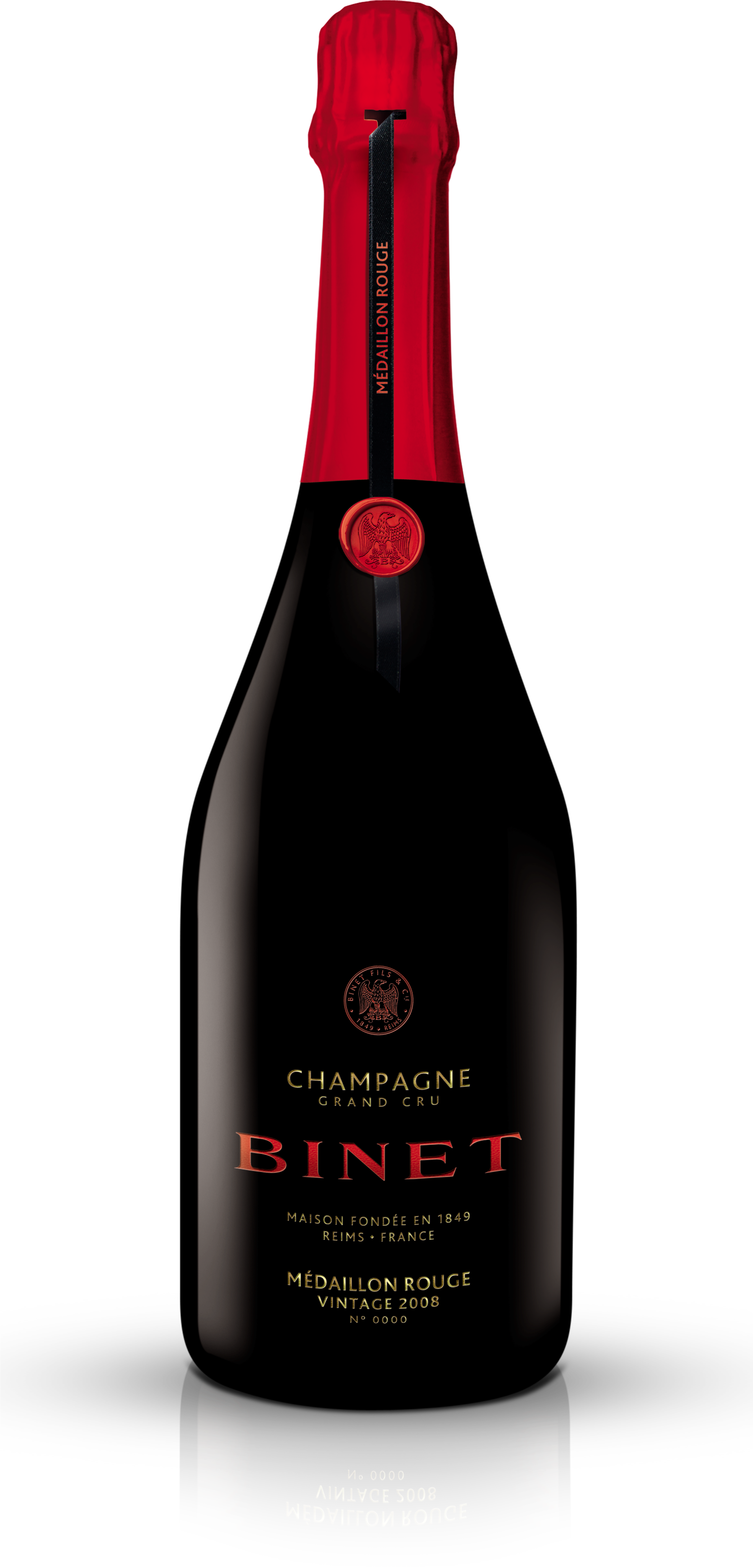 Cuvée Binet Médaillon Rouge Vintage - Wine (3487x7949), Png Download