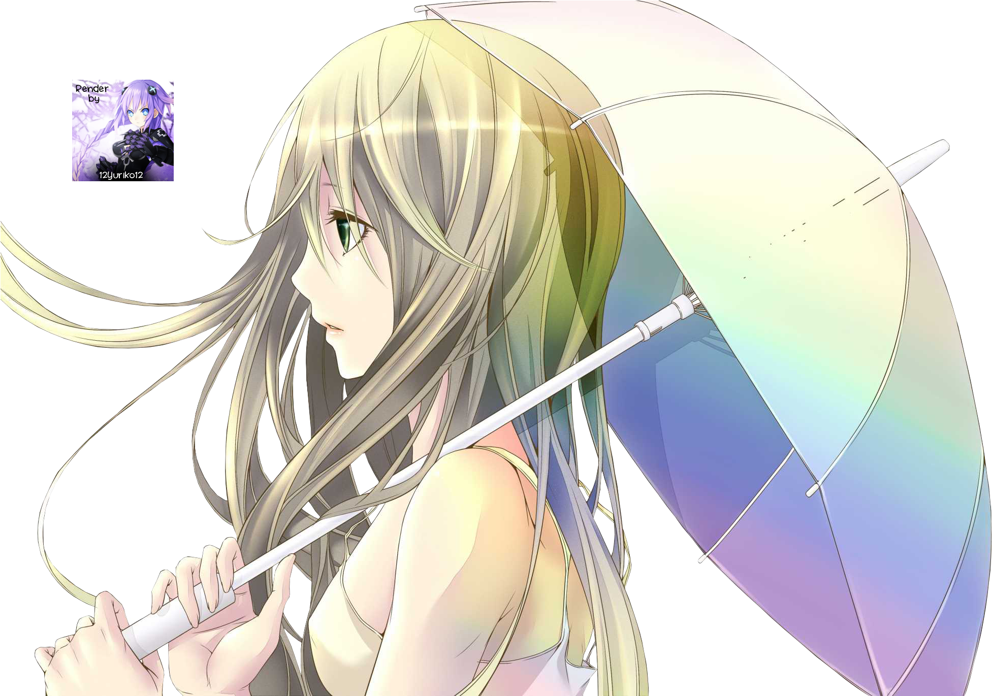 Render Anime - Silky Cherry Anime Girl Pillow Case (2000x1370), Png Download