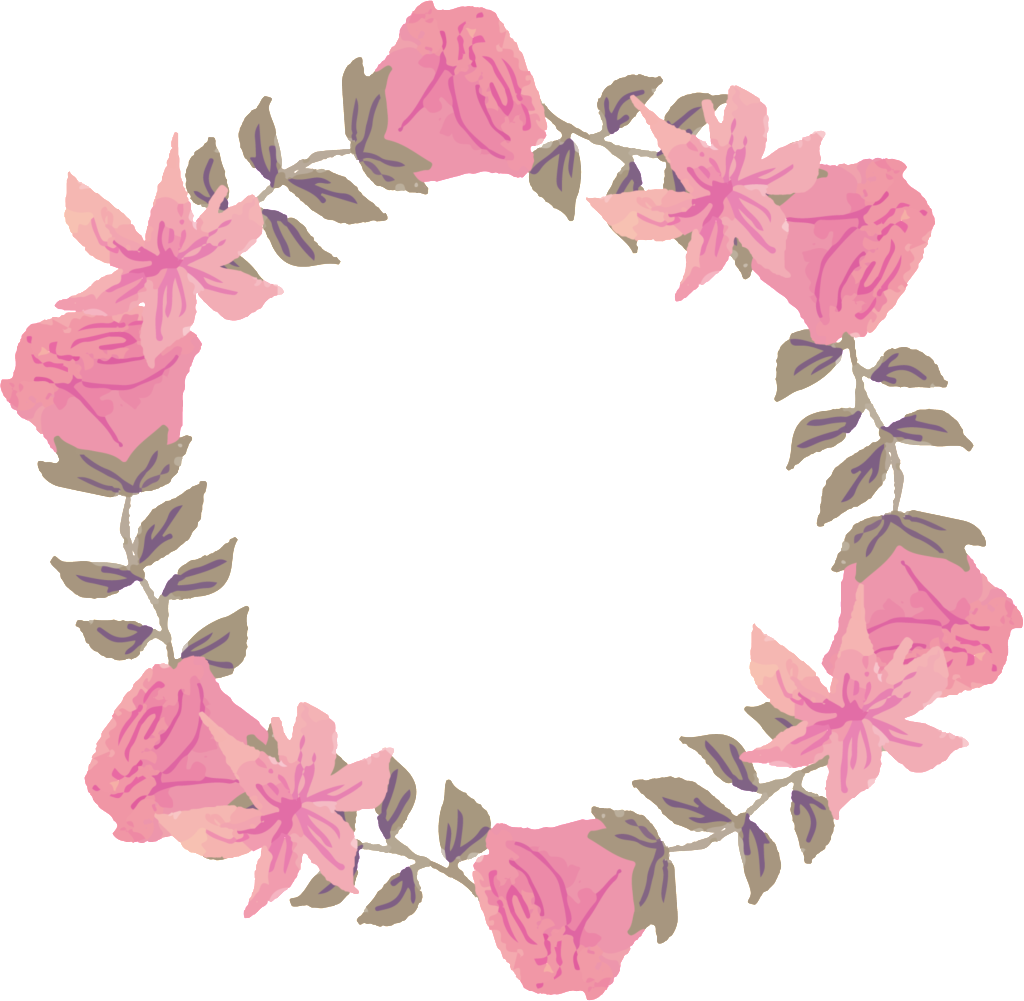 Fresh Deep Pink Watercolor Hand Painted Garland Decorative - Design (1024x1001), Png Download