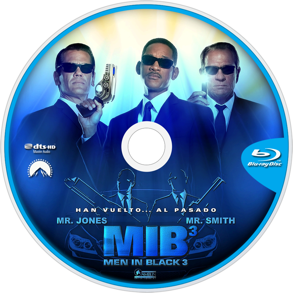 Men In Black Iii Bluray Disc Image - Men In Black 3 2012 Bluray (1000x1000), Png Download