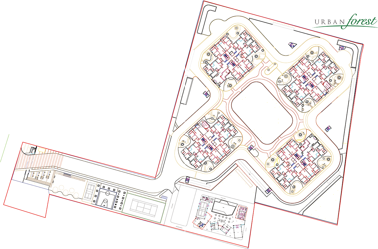 Urban Forest 3 And 2 Bhk Master Plan - Alembic Urban Forest (1388x957), Png Download