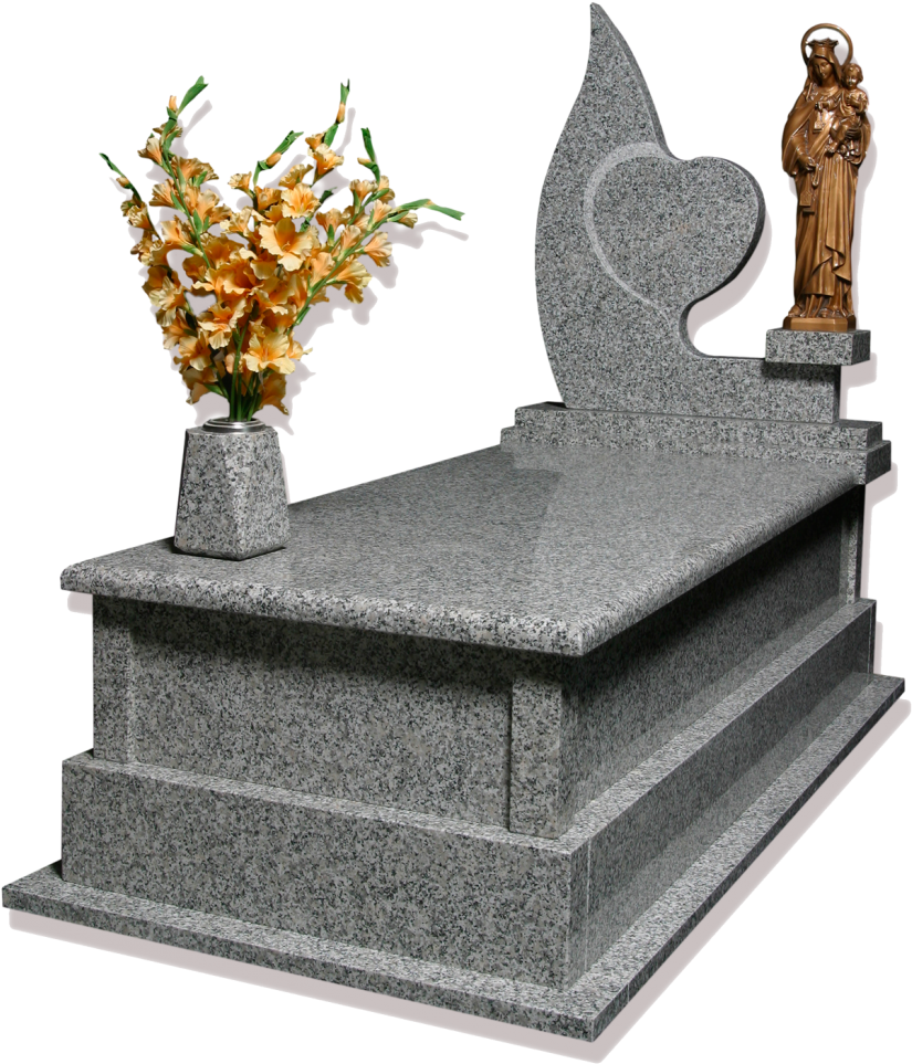 Panteón En Granito Blanco Perla Con Oración Grabada - Marble Tomb (928x1030), Png Download
