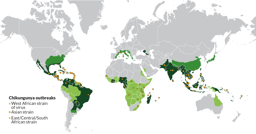 Chikungunya Map (860x460), Png Download