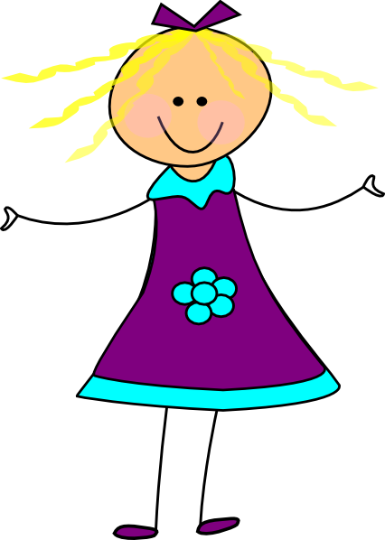 Happy Girl Purple Clip Art - Happy Girl Clipart Png (426x598), Png Download
