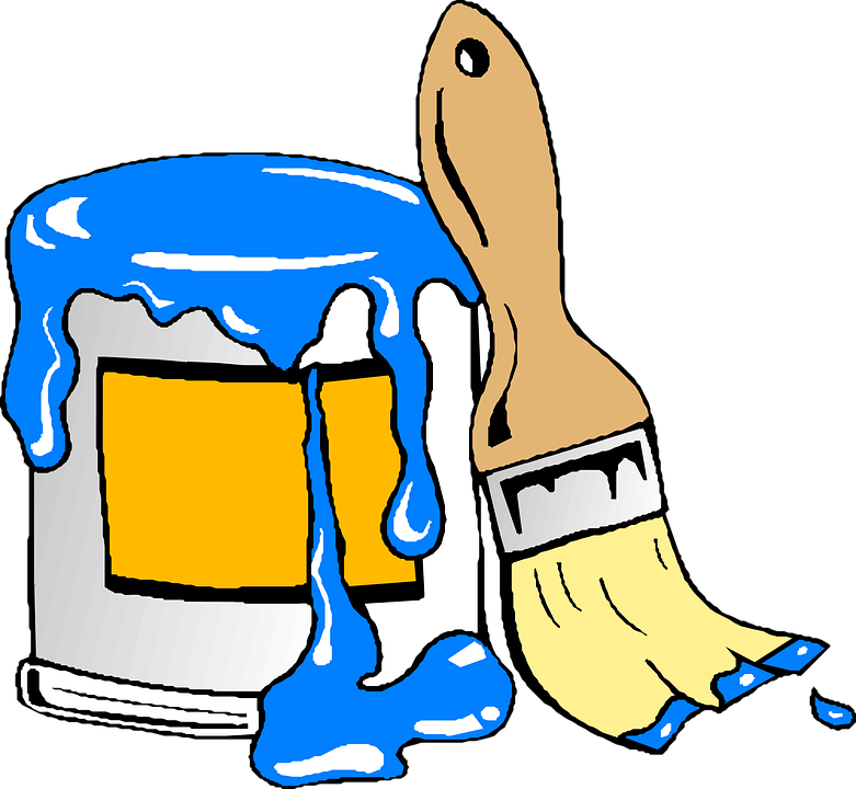 Banner Freeuse Cleaning Your Paintbrush Denver Painting - Paint And Paintbrush Clipart (781x720), Png Download